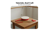 Traditional Design Long-Handled Frame Drum Portable Frame Drum Reinforced Handle Dance Prop Handmade for Children, Students, Stage Performances, Cultural Festivals, Celebrations, Home Practice