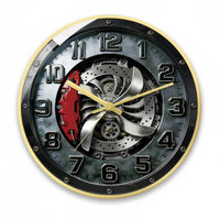 Silent Movement Car Wheel Hub Clock 3D Design Brake Disc Wall Clock Unique Gift Home Decor for Men, Auto Repair Shop, Garage, Man Cave, Living Room