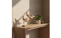 Bird Sculpture with Wooden Base Rustic Tabletop Bird Figurine Vintage-Influenced Ornament for Homeowners, Art Collectors, Entryway Table