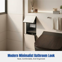 304 Stainless Steel Niche Trash Can Tissue Box, Embedded Bathroom Organizer, Customizable Matte Black