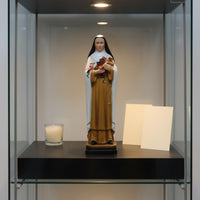 Decorative Gift Nun Holding Flowers Figure Serene Design Nun Figurine Highly Detailed Catholic Collectible Figure for Collectors, Church, Mantelpiece, Bookshelf, Desk