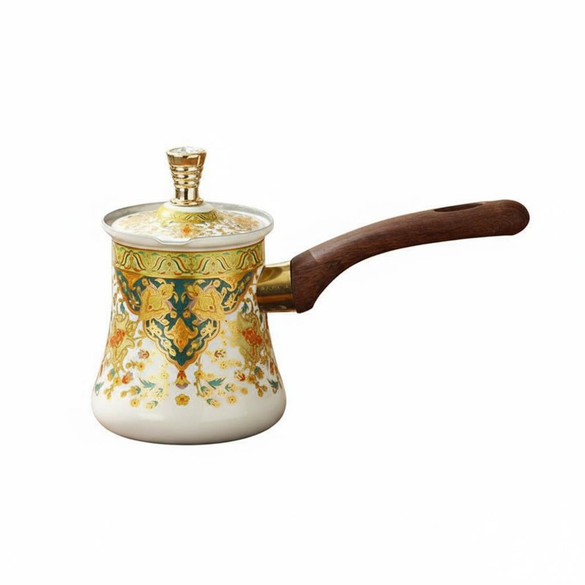 3 Pieces Multi-Purpose Turkish Coffee Pot Easy to Clean Stainless Steel Butter Warmer Even Heat Conduction Milk Frothing Pitcher Set Induction Compatible for Baristas, Cafe, Restaurant