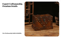 Home Organizer Desktop Storage Box Wooden Storage Box Hinged Lid Compact Size