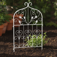 European Vintage Wrought Iron Garden Fence Panel for Yard and Flower Bed Decor