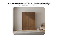 Freestanding Wardrobe Vintage and Design Paneled Door Armoire Floor-to-Ceiling Design Bedroom Furniture for Adults, Homeowners, Home, Cloakroom