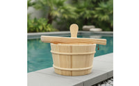Wooden Sauna Bucket with Ladle Fir Sauna Bucket with Ladle Traditional for Steam Room