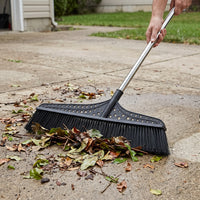 Heavy-Duty Outdoor Push Broom for Yard and Warehouse, Stiff Bristle