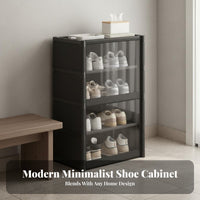 Large Capacity Dustproof Shoe Rack Space-Saving Design Multi-Tier Shoe Cabinet Easy Assembly Closure for Apartment Dwellers, Homeowners, Entryway, Hallway, Bedroom, Closet
