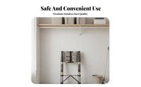 Heavy Duty Multi-Purpose Triangular-Frame Ladder Stable Triangular Structure Portable Step Ladder Non-Slip Feet Work Tool Self-Locking Mechanism for DIY Enthusiasts, Maintenance Workers, Indoor, Garage, Workshop, Job Sites