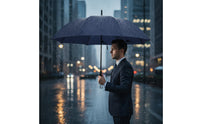 Large Canopy Long-Handle Umbrella Business-Style Automatic Umbrella Reinforced Lightweight for Professionals, Commuters, Couples, Commute, Travel
