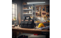 Rivet Reinforced Oxford Material Tool Bag Wear-Resistant Hard Base Tool Bag Large Capacity Multiple Pockets for Electricians, Carpenters, Technicians, Workshop, Job Site, Garage, Home Repair