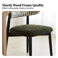 Retro Design Upholstered Chair with Curved Back Soft Upholstery Upholstered Curved-Back Chair Comfortable Household Furniture Stable Frame for Homeowners, Families, Restaurant Owners, Dining Room, Kitchen, Cafe, Home Office