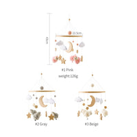 Nursery Mobile with Wooden Loop Hanging Baby Mobile with Loop Decor Crochet for Newborn