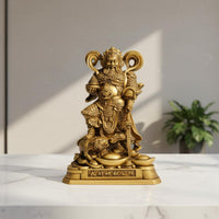 Zhao Gongming Riding Tiger Statue Detailed Craftsmanship God of Wealth Statue Chinese God of Wealth Figurine Lifelike Intricacy