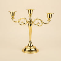 3-Arm Candelabra Elegant Three-Arm Candelabra Three-Light Candelabrum Metal Decor Scrolled for Home Decorators, Dining Table