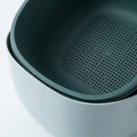 Pasta Strainer with Bowl, Rectangular Strainer Bowl Set 26x23.5x11.6cm, Double-layer Fruit Vegetable Strainer for Washing and Draining