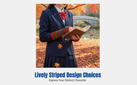 Anime Cosplay Striped Gloves, Fingerless Knit Sleeves, Christmas, Autumn Winter, Polyester