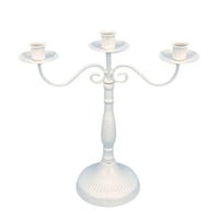 Metal Three-Arm Candelabra Vintage-Style 3-Arm Candelabra Curved Taper Candle Holder Sturdy for Weddings