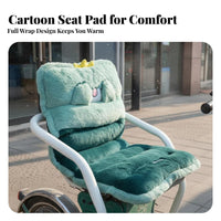Easy to Install Electric Tricycle Seat Cushion Non-Slip Bottom All-in-Single Seat Backrest Cushion Multi-Purpose for Adults, Cold Weather