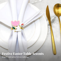 Easter Bunny Napkin Holder Elegant Design Easter Napkin Holder Decorative Festive Table Decoration for Party Hosts, Home Stylists, Banquets