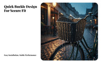 Rainproof Plastic Bike Basket with Lid Sturdy Plastic Bike Basket Easy Install for Commuting