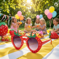 Strawberry-Shaped Glasses Tinted Lenses Fashion Accessory Long Temple Arms