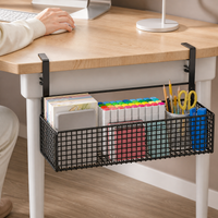 Under Desk Cable Management Tray, Large Adjustable Carbon Steel Wire Management, Clamp Mount for Home Office Standing Desk, 13.6kg Capacity
