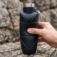 Collapsible Silicone Water Bottle with Lid for Outdoor Travel and Cycling, 700ml
