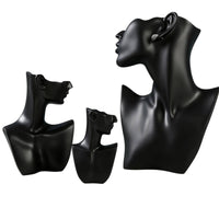 3 Pieces Matte Jewelry Display Bust Easy to Clean Necklace and Earring Display Stand Compact Jewelry Bust Multifunctional for Jewelers