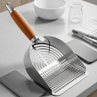 Cat Waste Sifter and Sieve with 304 Stainless Steel Deep Angled Sifting Tool for Clumping, Tofu and Mineral Pellets