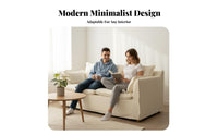 Nordic design 2-Seater Loveseat Japanese Aesthetic Minimalist Loveseat Wooden Legs Modern Sofa Soft paddinging for Apartment Dwellers, Guesthouse Owners, Young Adults, Bedroom, Office
