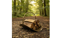 Firewood Basket with Handle Metal Log Carrier with Handle Portable Fireplace Wood Rack for Hearth, Backyard Patio