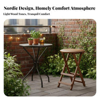 Foldable Design Backless Cross-Frame Stool Installation-without Rattan Top Folding Stool No Assembly Required Portable Seat Padded Cushion for Homeowners, Event Hosts, Home Bar, Camping, Outdoor, Indoor Use