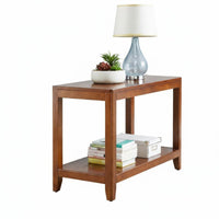Solid Wood Construction 2-Tier Side Table Minimalist Design 2-Tier End Table Multi-Functional Bedside Stand Versatile Use for Apartment Dwellers, Homeowners, Families, Living Room, Bedroom, Hallway, Entryway