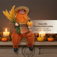 Thanksgiving Harvest Festival Gnome Doll Decoration with Pumpkin and Wheat