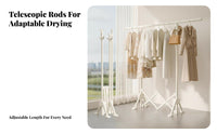 Space-Saving Foldable X-Frame Clothes Airer Extendable Laundry Rack Portable Drying Stand Easy Assembly for Apartment Dwellers, Homemakers, Balcony, Small Spaces, Indoors, outdoorsdoors
