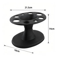 Circular Slots Salon Hair Tool Rack Pedestal Style Hairdressing Organizer Wide Base Round Tray Tool Holder Matte Finish for Hairdressers