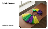 Rainbow Tutu and Feather Headband Set Festive Look Rainbow Tutu Costume Set Universal Sizing Feather Plumed Headpiece and Skirt for Adults