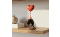 Floating Feline Statue Mini Size Creature Sculpture Glossy Finish for Table
