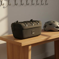 Easy to Install Folding Bike Handlebar Bag Compact Storage Hard Shell Front Bag Zipper Closure Transport Gear Wear-Resistant for Commuting