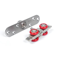 Oval Mounting Plate Sliding Door Roller Slim-Line Ball-Bearing Roller Assembly Silver Finish Window Sliding Wheel Screw Holes