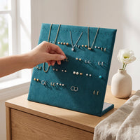 Velvet Earring Display Stand Jewelry Organizer for Studs, Rings, and Necklaces