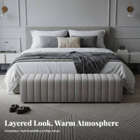 Tufted Bed-End Ottoman Multi-Purpose Upholstered Bench Comfortable Paddinging Modern Design for Bedroom, Walk-in Closet