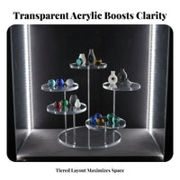 Clear Unseen Box Display Transparent Design Acrylic Display Stand Multi-Tier Collectible Shelf Space Saving for Showcase