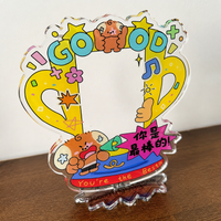 3 inch Clear Acrylic Photo Frame, Cartoon Standee Picture Frame for Instant Photo Display, Modern Small Desk