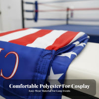 Hooded Fighter Robe with Shorts Skin-Friendly Hooded Boxing Robe and Shorts Set Breathable American Flag Boxing Costume for Men, Adults