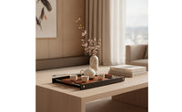 Metal Serving Tray with Handles Elegant Tray with Handles Low-Profile Platter for Entryway