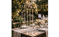 Tall Acrylic Vase Transparent Flower Stand with Round Base Minimalist Acrylic Display Riser for Wedding Planners, Table Centerpieces, Weddings
