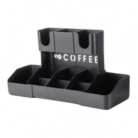 Coffee Bar Organizer Matte Finish Divided Storage Rack Open Multi Section Open designCompartment
