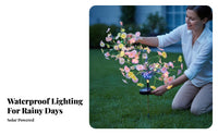 Waterproof Solar Flower Light Weather Resistant Solar Powered Flower Stake Energy Saving for Lawn, Patio, Balcony